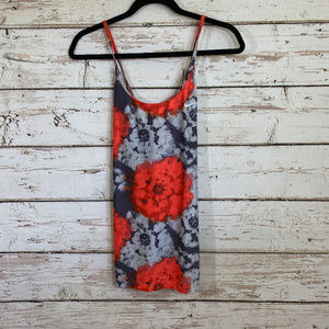 Nike orange floral workout top